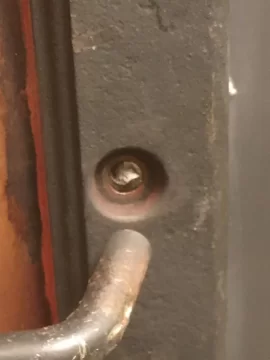 [Hearth.com] CAB 50 door handle broken inside door. How to remove?