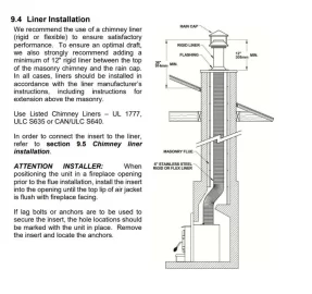 [Hearth.com] Rigid liner extension above masonry