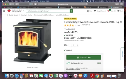 [Hearth.com] Timber Ridge 2400 sq ft VS Drolet Escape 1800