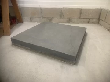 [Hearth.com] Bedding large slab of bluestone to concrete for woodstove platform