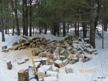 [Hearth.com] Best way to cut from the top of the pole wood pile?