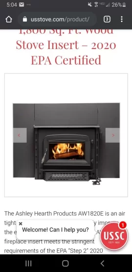 [Hearth.com] NEED HELP Ashley 1800e in masonry fireplace