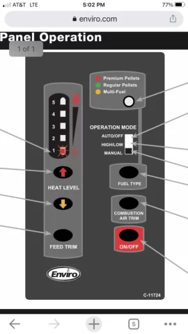 [Hearth.com] Enviro m55 immediately turns back on when trying to shutoff