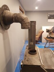 Insulated wall thimble to double wall stove pipe
