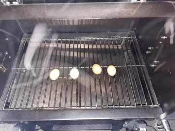 [Hearth.com] Anyone do eggs on their pellet grills? Happy Easter - here is what I am trying?