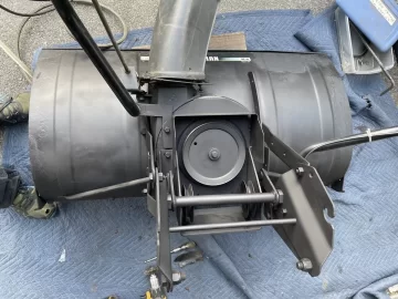 [Hearth.com] Sears Craftsman 17 y/o LT1000 lawn tractor snow blower attachment  belt keeps slipping off. The real fix!