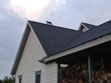 [Hearth.com] Nailing in sheathing on a roof.