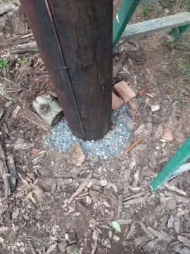 [Hearth.com] Economical wood shed with power poles