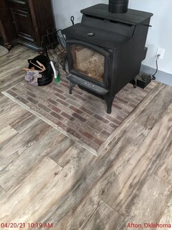 help please hearth pad and new stove thimble questions