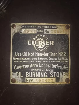 [Hearth.com] Quaker manufacturing "Burnoil" operating instructions