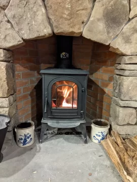 [Hearth.com] Wood stove clearance in a masonry fireplace