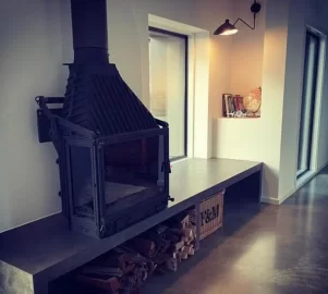 [Hearth.com] Raised Concrete Hearth Under Stove- Temperature Stability