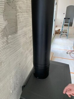 Question about exposed stove pipe on new install