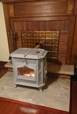 [Hearth.com] Hearth Beautification Project (Stove in front of Fireplace)