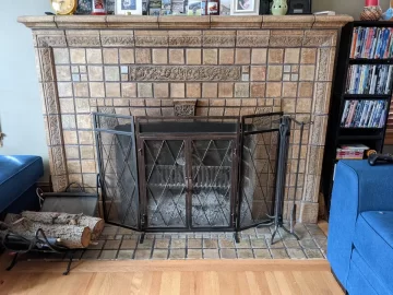 [Hearth.com] remove chimney and firebox, keep brick & tile facade?