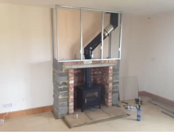 [Hearth.com] False chimney breast over Lopi Liberty