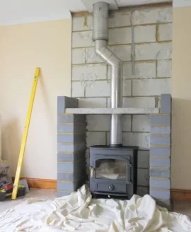 [Hearth.com] False chimney breast over Lopi Liberty