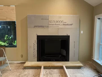 [Hearth.com] Cement board attachment to fireplace rim