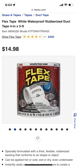 [Hearth.com] Flex Seal Tape - Anyone try it on a pool chair?