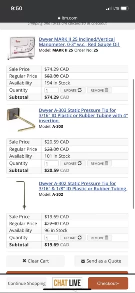 [Hearth.com] Dwyer manometer