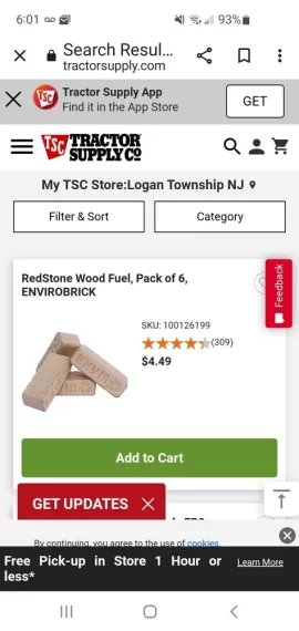 [Hearth.com] Tractor Supply Sawdust Bricks - No Supply?