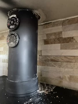 [Hearth.com] How to plug gap around flue pipe.. any suggestions please?