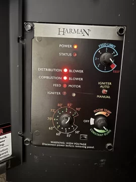 [Hearth.com] First post.  Harman p35 stopped working.  Won’t feed pellets, but status light is off and combustion blower light stays on.  Loud buzzing