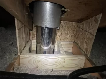 [Hearth.com] Chimney through attic space without attic insulation shield. (first time install)