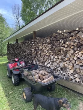 [Hearth.com] Starting to get cold in NW Wisconsin, lots of wood on the porch this season