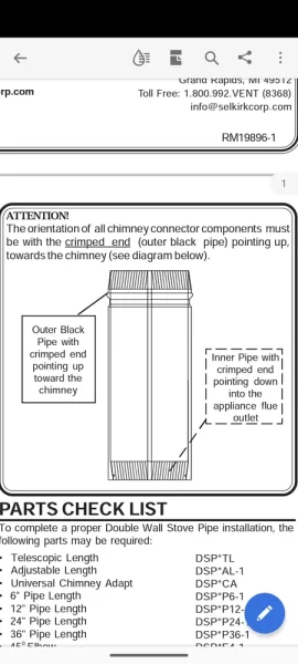 [Hearth.com] Vermont Castings Intrepid Flexburn Flue Collar Connection? Duravent or Selkirk?