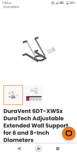 [Hearth.com] Dura vent extended wall support question