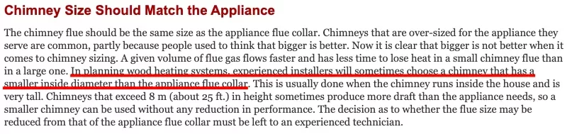 [Hearth.com] Flue Sizing - Based on the Unique Variables