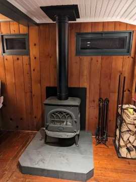 [Hearth.com] Jotul F3CB floor protection rear measurement with reduced clearance