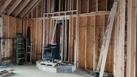 [Hearth.com] Chimney pipe in framed chase, test run?