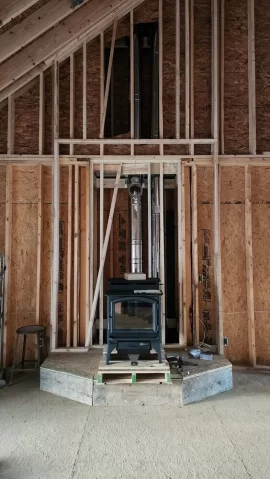 [Hearth.com] Chimney pipe in framed chase, test run?