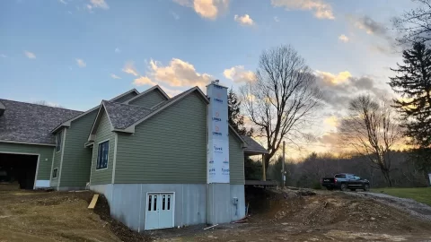 [Hearth.com] Chimney pipe in framed chase, test run?