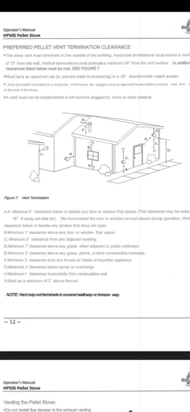 [Hearth.com] Clearances confusion for a pellet venting