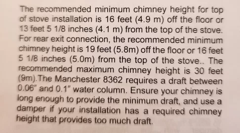 [Hearth.com] Manchester minimum flue height confusion