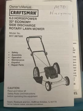 [Hearth.com] Sears 2001 Craftsman 22” Rotary Push mower large back wheel adjuster shoulder bolt snapped!