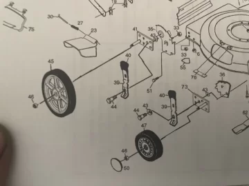 [Hearth.com] Sears 2001 Craftsman 22” Rotary Push mower large back wheel adjuster shoulder bolt snapped!