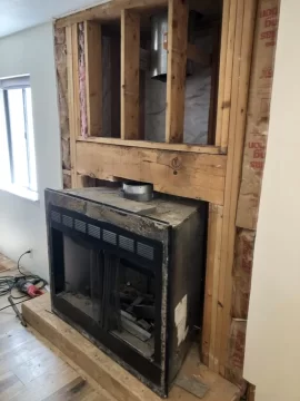 [Hearth.com] Removing FMI 42GC zero clearance and alcove build for Hearthstone Mansfield 8012