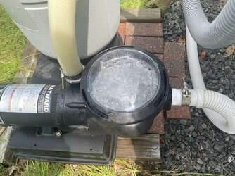Haywood Pool Pump - Trapped Air & bubbles in the leaf trap?