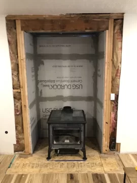 [Hearth.com] Removing FMI 42GC zero clearance and alcove build for Hearthstone Mansfield 8012