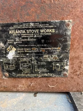 [Hearth.com] What kind of old stove did I buy? 2 oddly spelled words on labels Atlanta Stove Works Model: 4052 Insert "Outsert" + Fireplace "Accessary" model 101