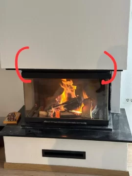 [Hearth.com] 3 Sided Fireplace smoking