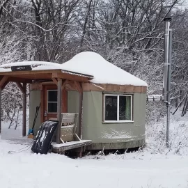 [Hearth.com] Canvas Wall Tent with old Woodland Stove need pipe help.