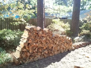 [Hearth.com] Devil wood...Pine, finally split and stacked.