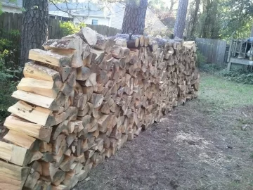 [Hearth.com] Devil wood...Pine, finally split and stacked.