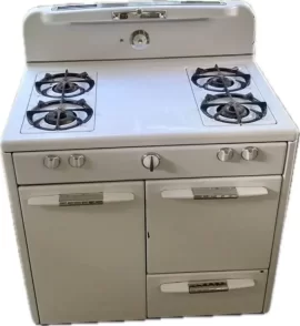 [Hearth.com] Vintage Moffat Roper gas stove LP conversion