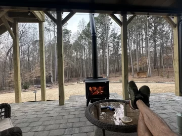 [Hearth.com] New Stove!  First Stove!  And it's outside :-)!